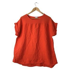 Saiph 100% Linen Tunic Top Size 1X Lagenlook Coastal Beachy Boho Made In Italy